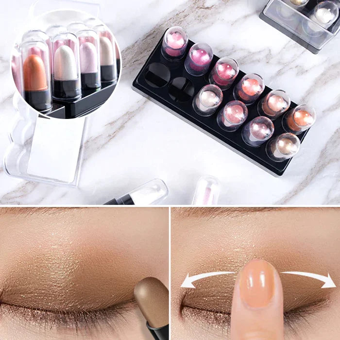 12 Colors Eyeshadow Pencil Set Waterproof Long Lasting Glitter Shimmer Highlighter