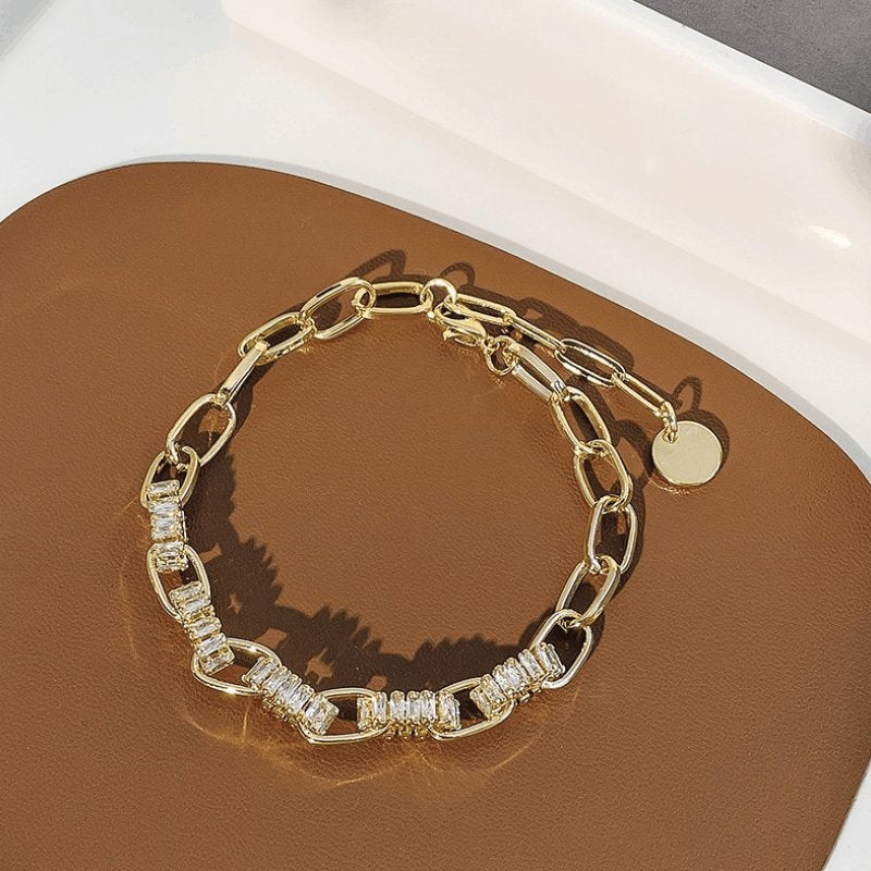 18k gold plated diamond bracelet