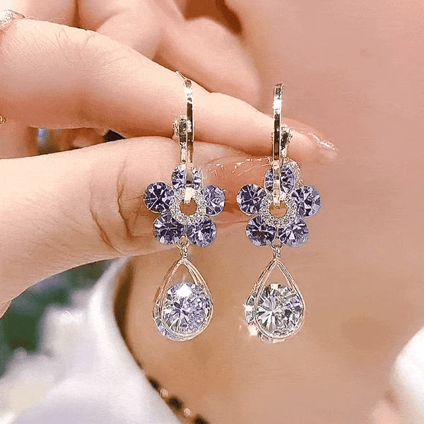 Fashion Flower Crystal Earrings-Buy 2 Pairs Get Extra Discount!