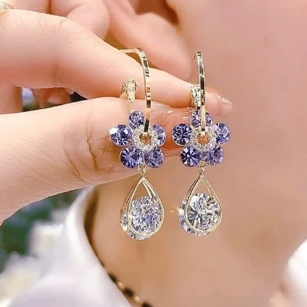 Fashion Flower Crystal Earrings-Buy 2 Pairs Get Extra Discount!