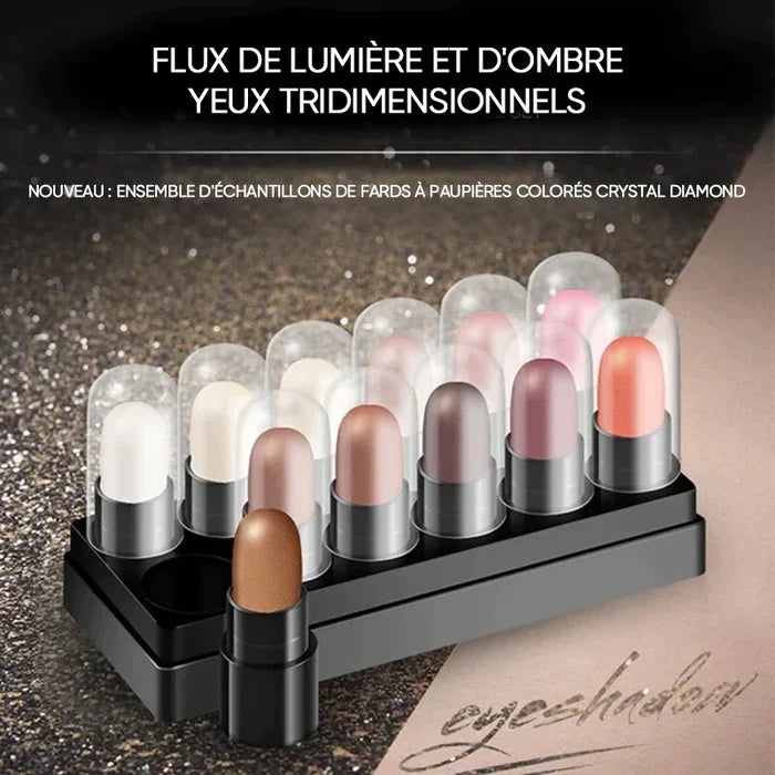 12 Colors Eyeshadow Pencil Set Waterproof Long Lasting Glitter Shimmer Highlighter