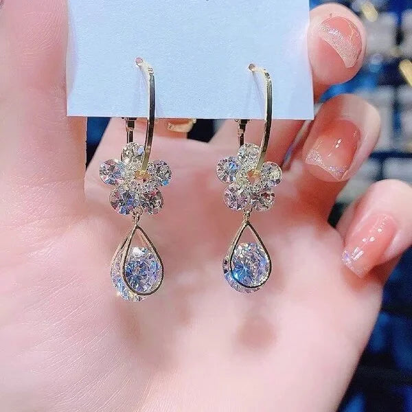 Fashion Flower Crystal Earrings-Buy 2 Pairs Get Extra Discount!