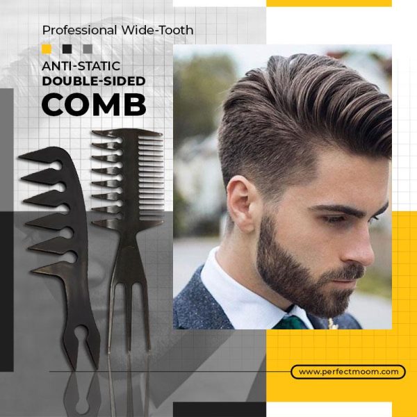 Professional Wide-Tooth Anti-Static Double-Sided Comb