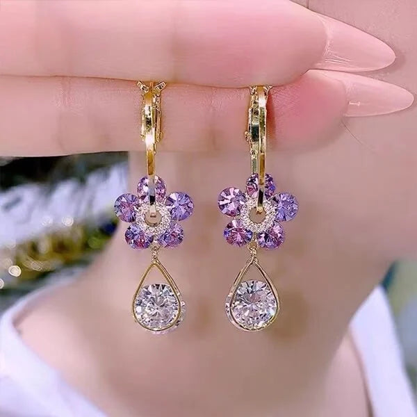 Fashion Flower Crystal Earrings-Buy 2 Pairs Get Extra Discount!