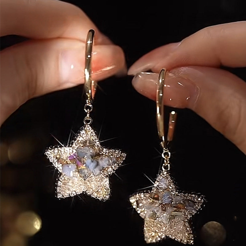 Sparkling Crystal Star Earrings