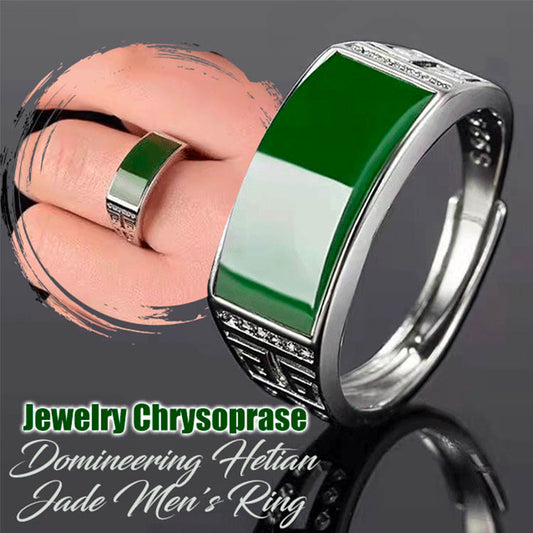 Dominant Hetian Jade Ring-Bring you unlimited good luck and wealth-Adjustable size