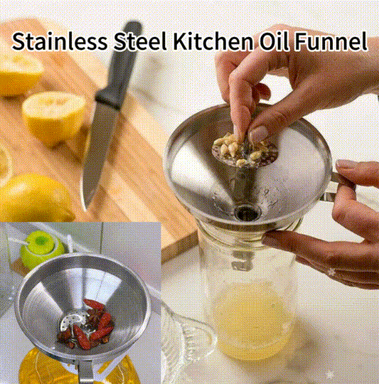 Stainless Steel Kitchen Oil Funnel（with filter）