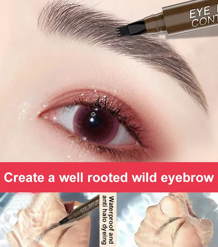 Waterproof and sweat-proof four-pronged eyebrow pencil🎁Buy 1 Free 1