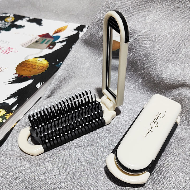 Mini folding mirror comb