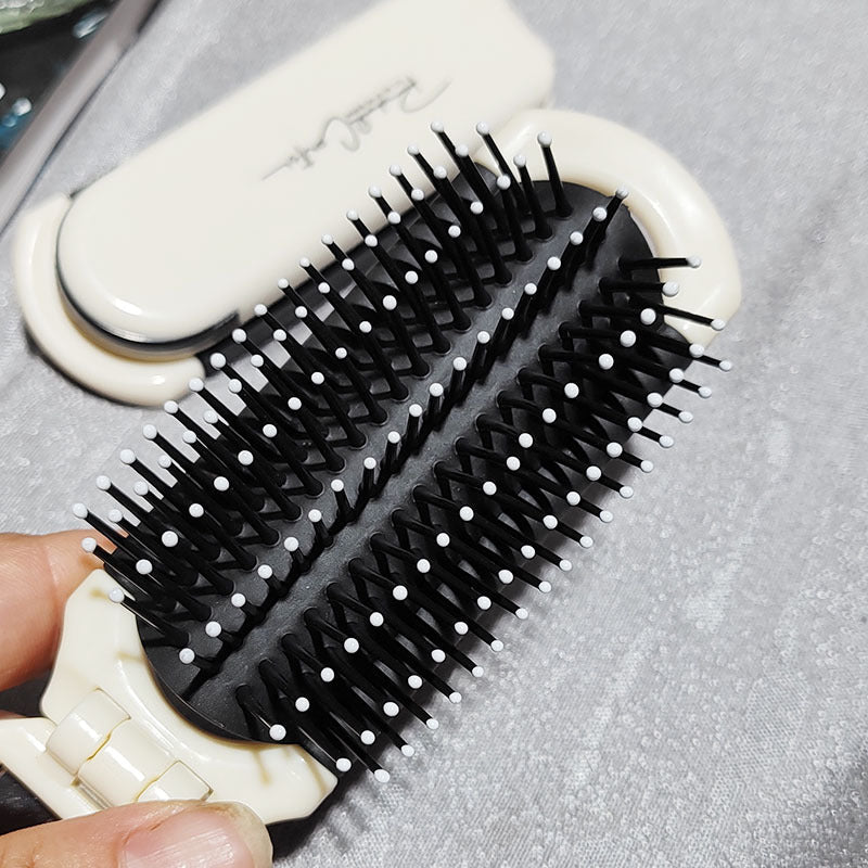 Mini folding mirror comb