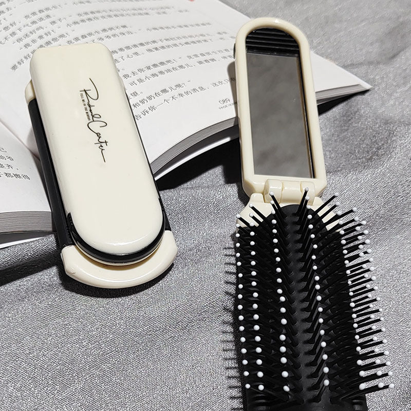 Mini folding mirror comb