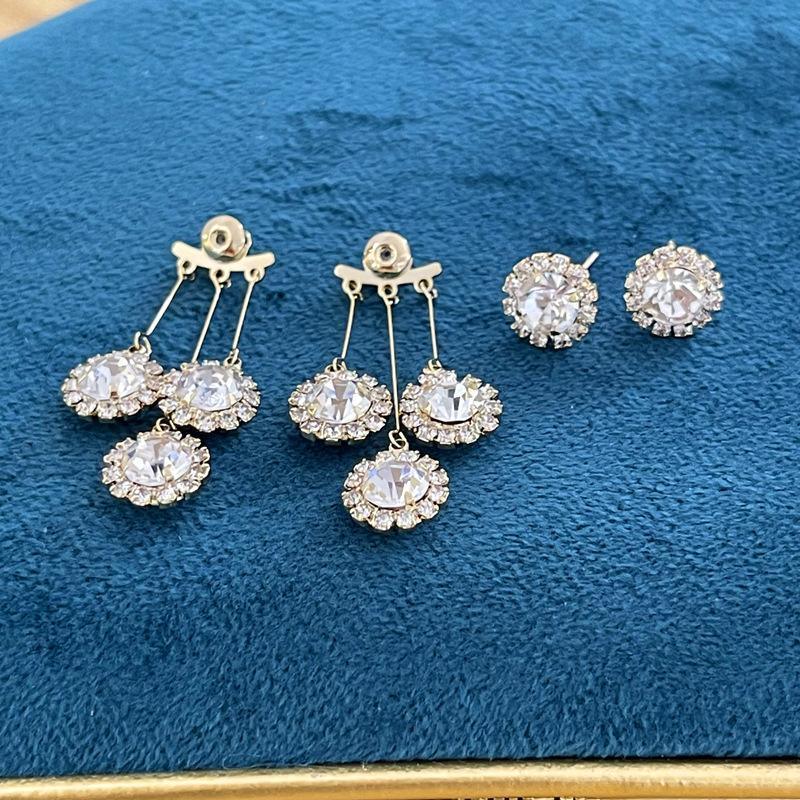 J&A Round Diamond Korean Version of Lady Temperament Fresh and Versatile Earrings - Jessie Accessory