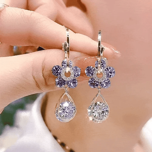 Fashion Flower Crystal Earrings-Buy 2 Pairs Get Extra Discount！