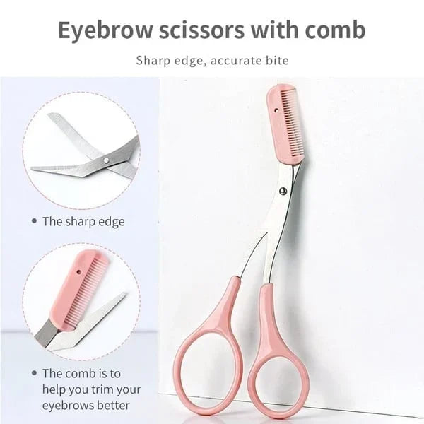 🔥Last Day 47%OFF🔥✂️Eyebrow Scissors With Comb＆Free Gift Eyebrow Trimmer🌙