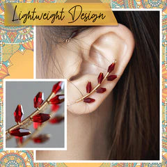 Leaves Ear Hook (BUY 1 LEAVES EAR HOOK GET 1  CRYSTAL HOOK LEAF EARRINGS)