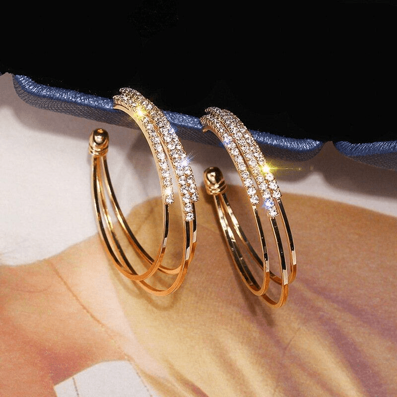 Gold alloyhigh-end  Zircon Butterfly Earrings