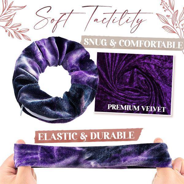 Tie-Dye Velvet Scrunchies with Hidden Pocket(3pcs)