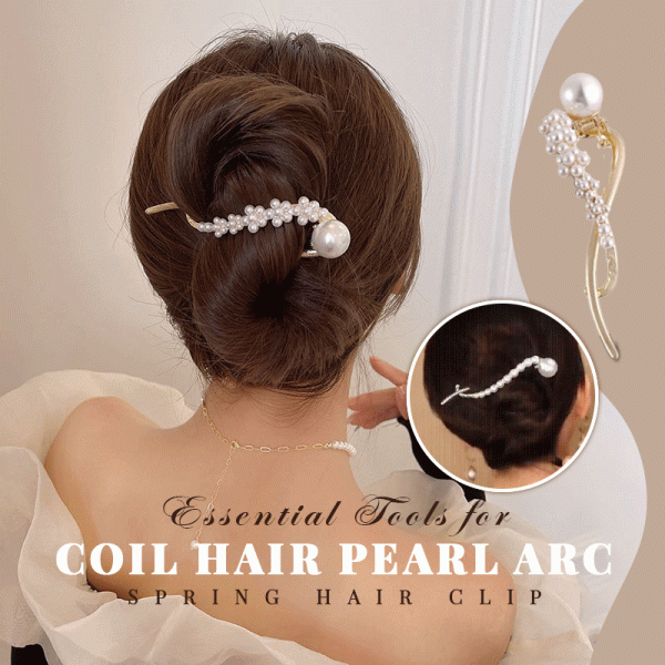 Coil Hair Pearl Arc Spring Hair Clip