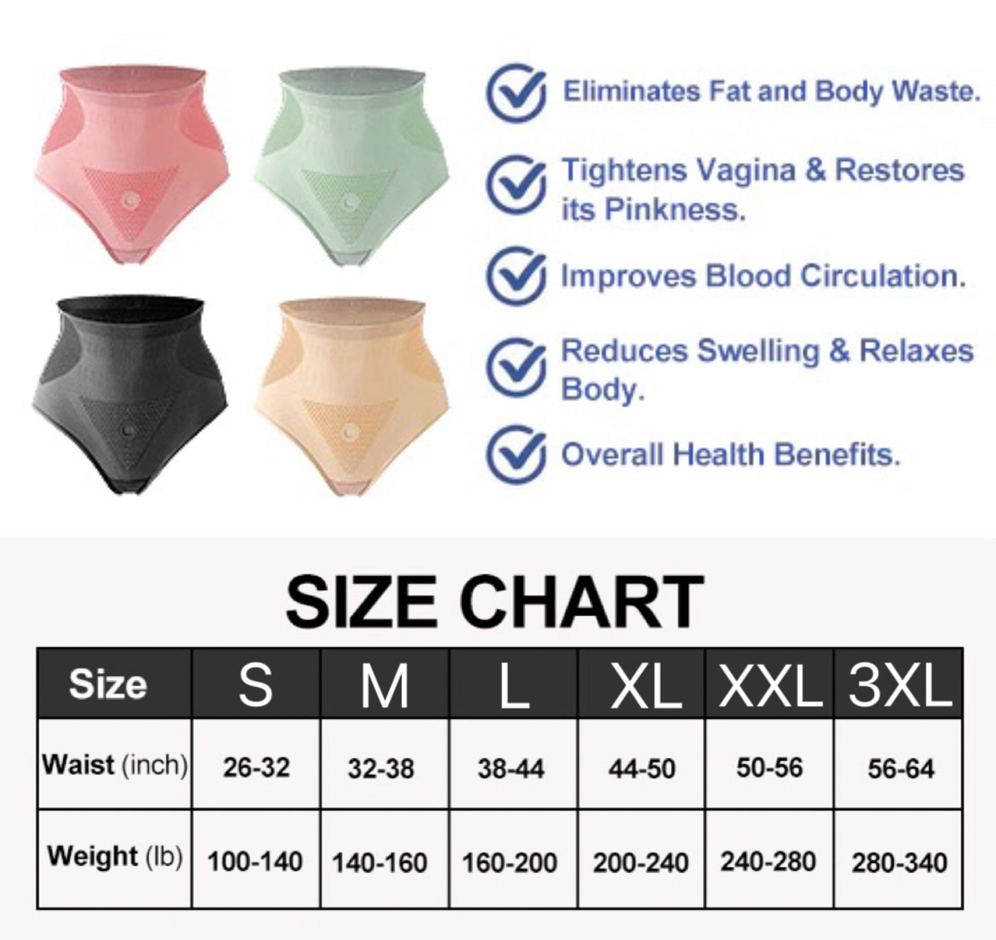 Graphene Honeycomb Vaginal Tightening & Body Shaping Briefs Cash on Delivery🚚 FREE SHIPPING