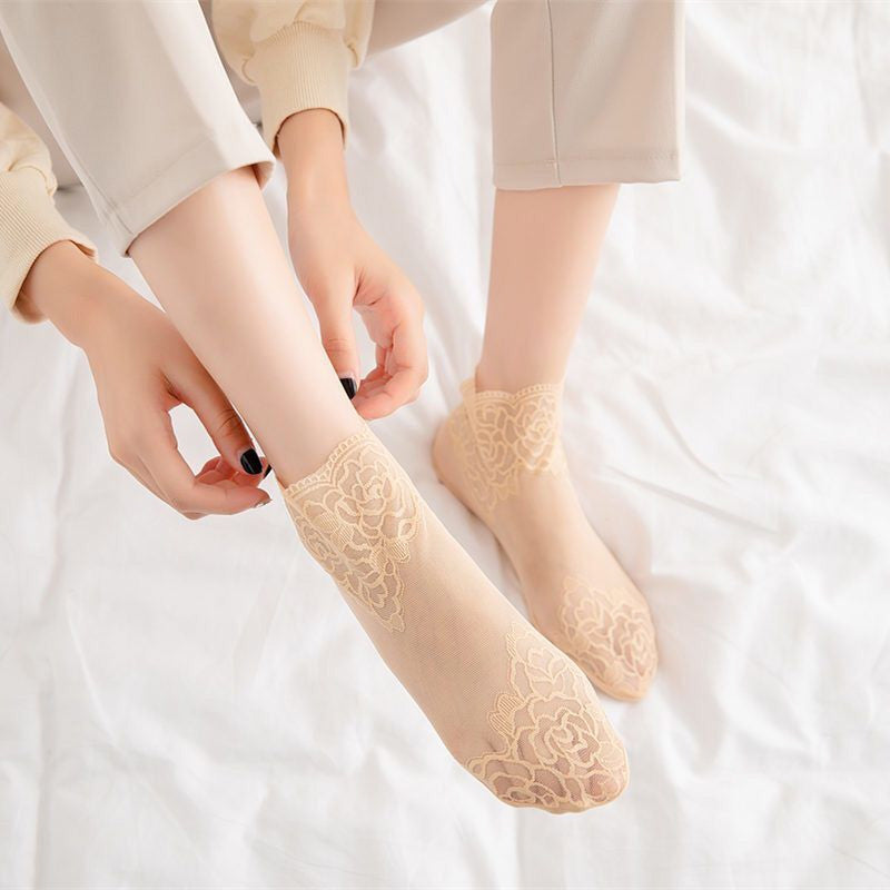 Ladies Fashion Lace Socks🌹(Buy 1 Free 1)