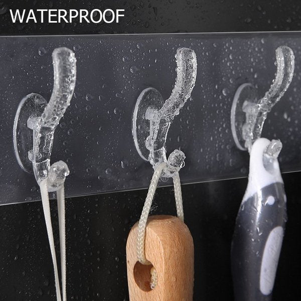 6 Row Transparent Wall Hooks